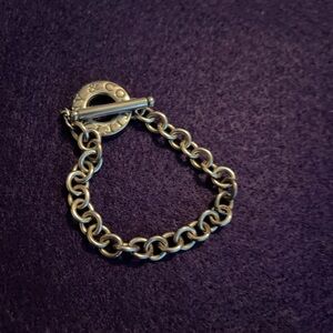 Vintage Signed Tiffany and Company 1837 Sterling Silver Toggle Bracelet